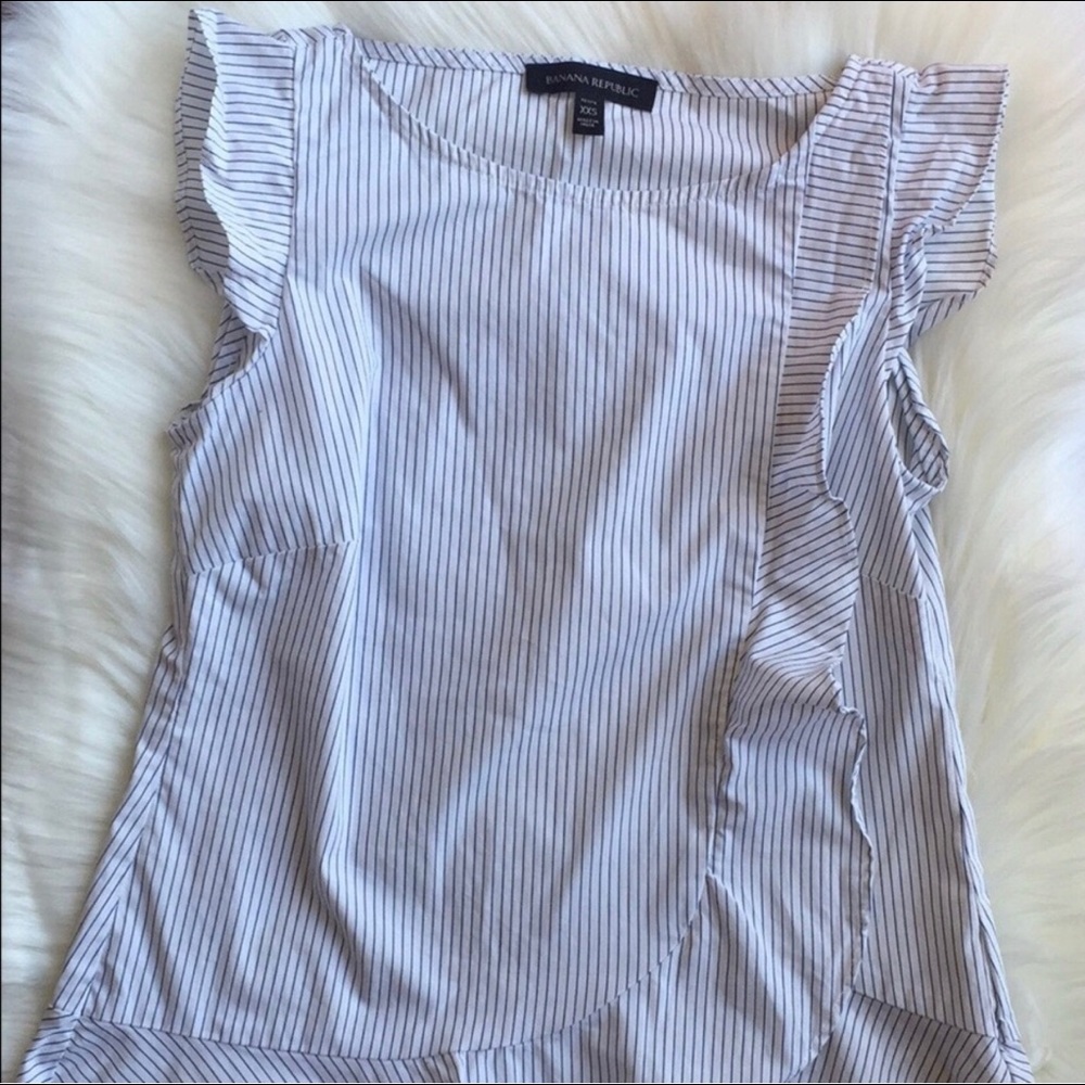 Banana republic xxs navy and white strip tank